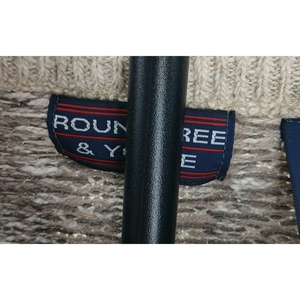 Roundtree &York Vntg Cotton Knit W/ Mallard Ducks Embroidery Grandpa Sweater Lg - Picture 7 of 10